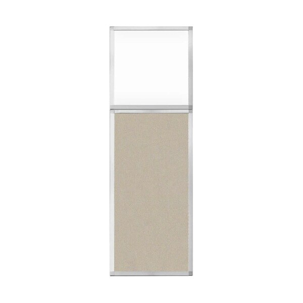 Versare Hush Panel Configurable Cubicle Partition 2' x 6' W/ Window Sand Fabric Clear Window 1852218-2 - main